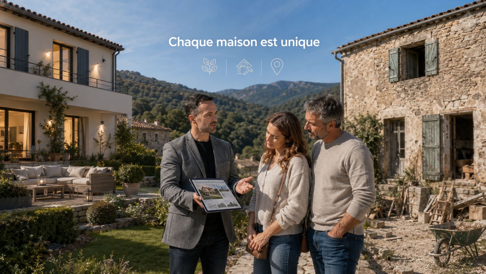 Deux maisons du même village, deux prix différents