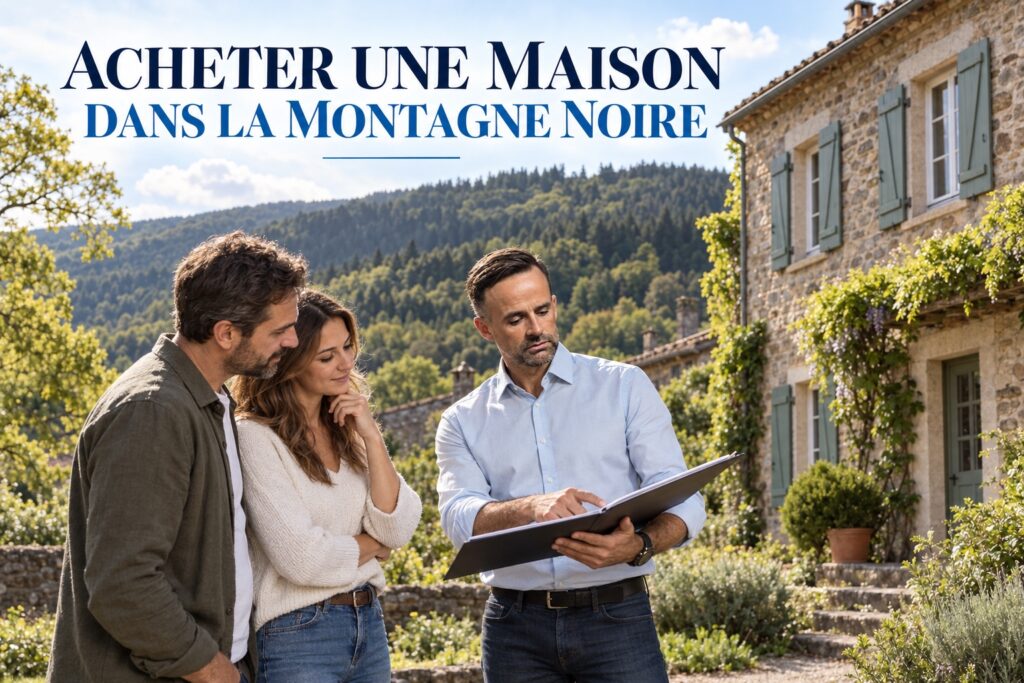 Illustration éditoriale d’un projet d’achat de maison dans la Montagne Noire avec Frédéric Renzini