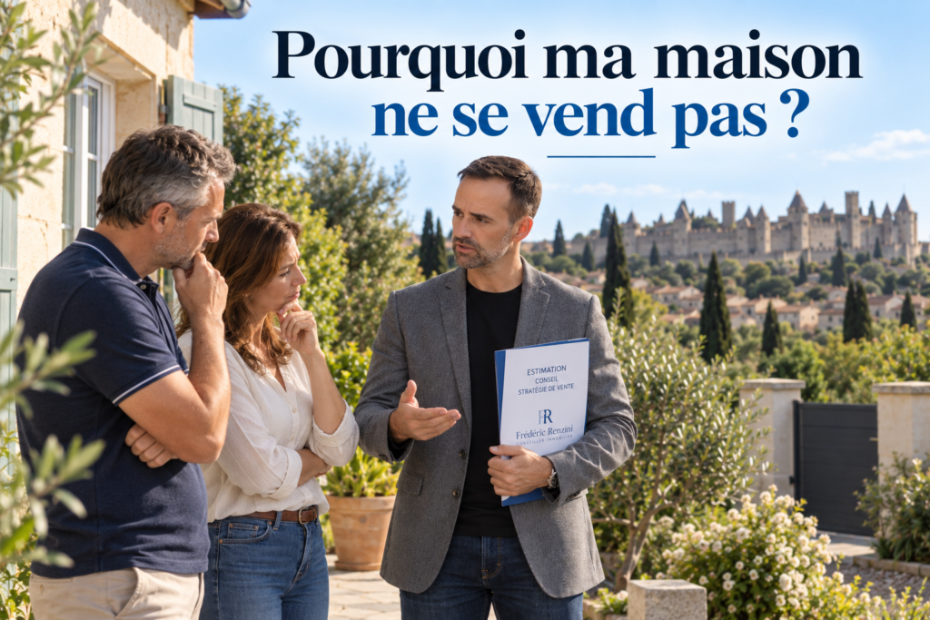 Frédéric Renzini échange avec des propriétaires au sujet de la vente de leur maison à Carcassonne